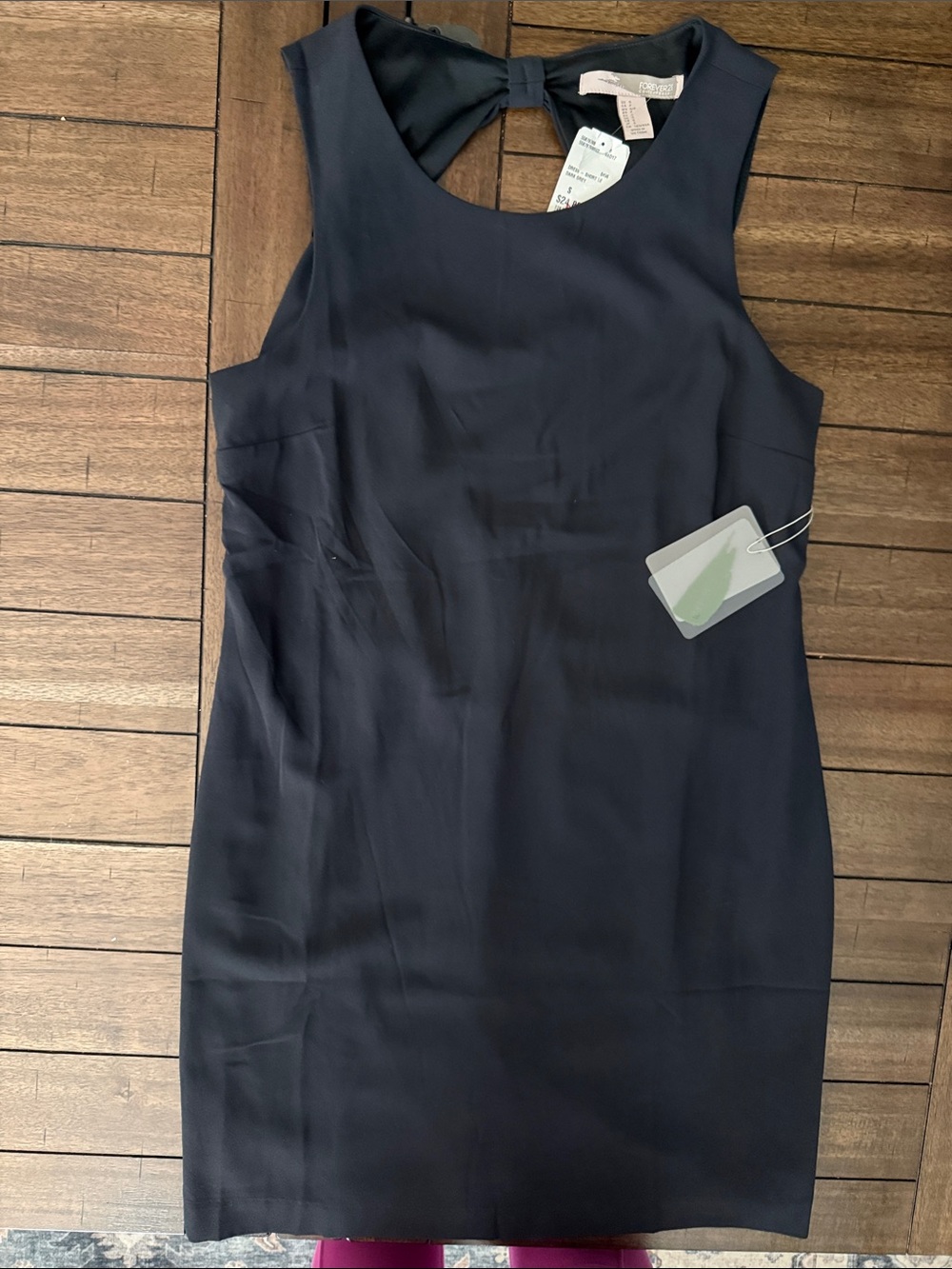 Forever 21 Navy Sleeveless Shift Dress with Back Tie